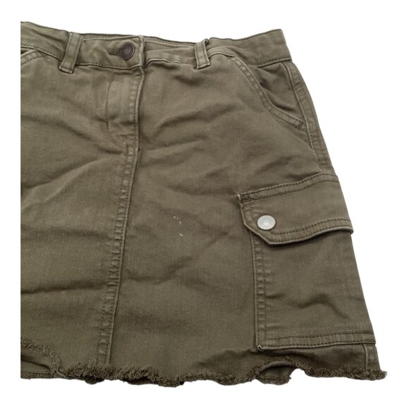 Old Navy Girls Utility Cargo Skirt Size 7 Olive Green Cotton Adjustable Waist - Picture 5 of 12